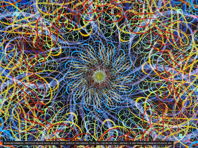 Untitled (Black Hole, Black), 2007, acrylic on canvas, 72 in. dia. (Detail) by Ryan Mcginness Untitled (Black Hole, Black), 2007, acrylic on canvas, 72 in. dia. (Detail) by Ryan Mcginness